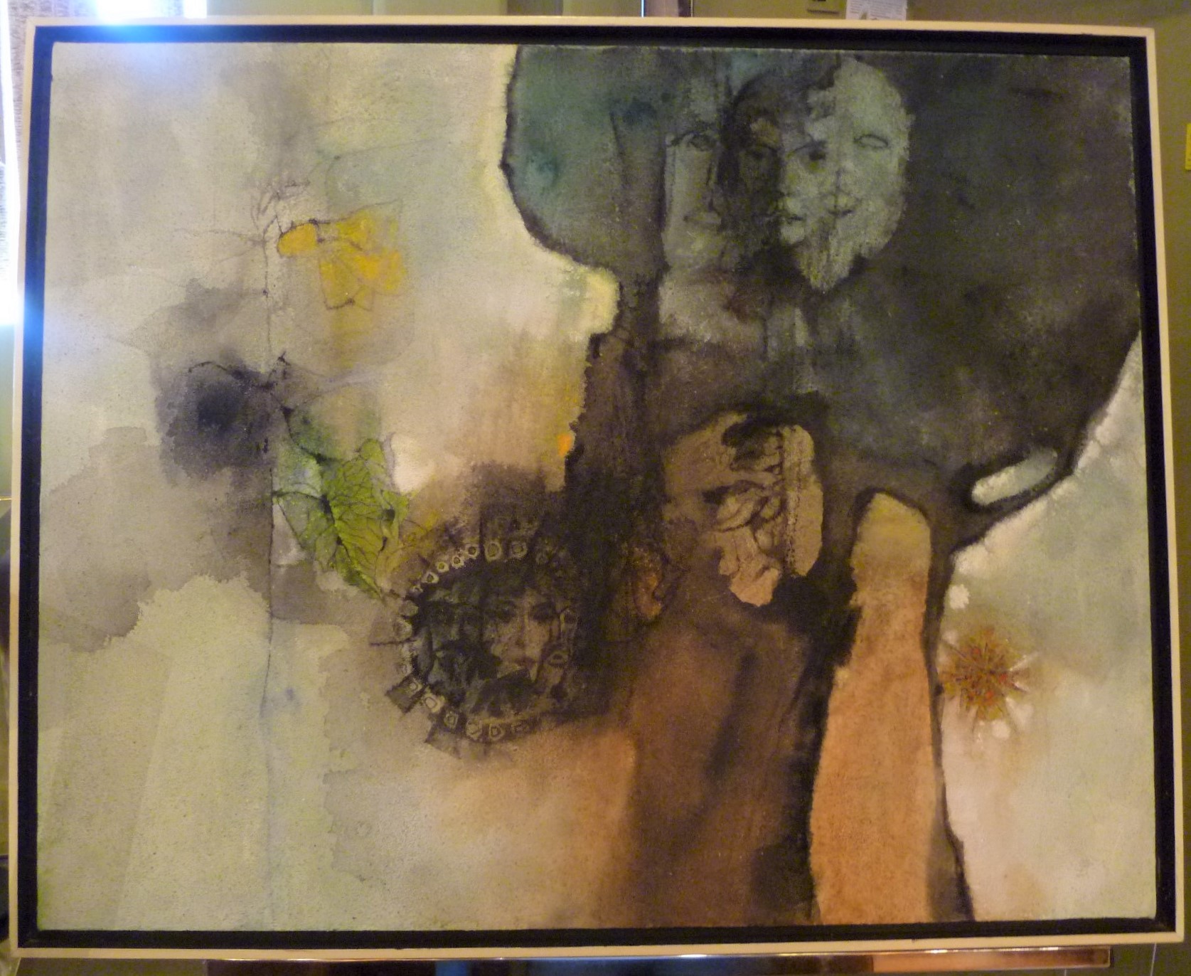 SOLD....Glynn Jones, British Surreal "Garden"  Oil/Acrylic on Canvas 1969