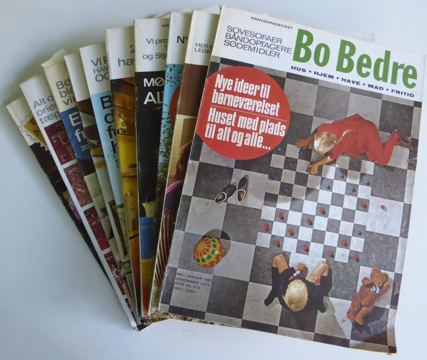 Ten Issues Year 1967 - Bo Bedre (Live Better) Danish Language Magazine of Scandinavian Modern Home Style and Design, Denmark.