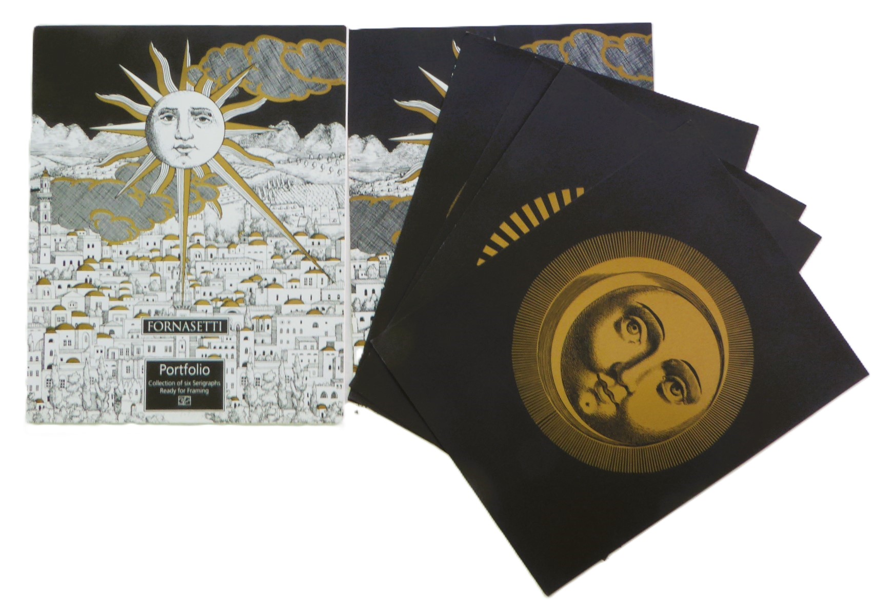Fornasetti Portfolio 6 Surrealist  Serigraphs Sole e Lune 1993 France