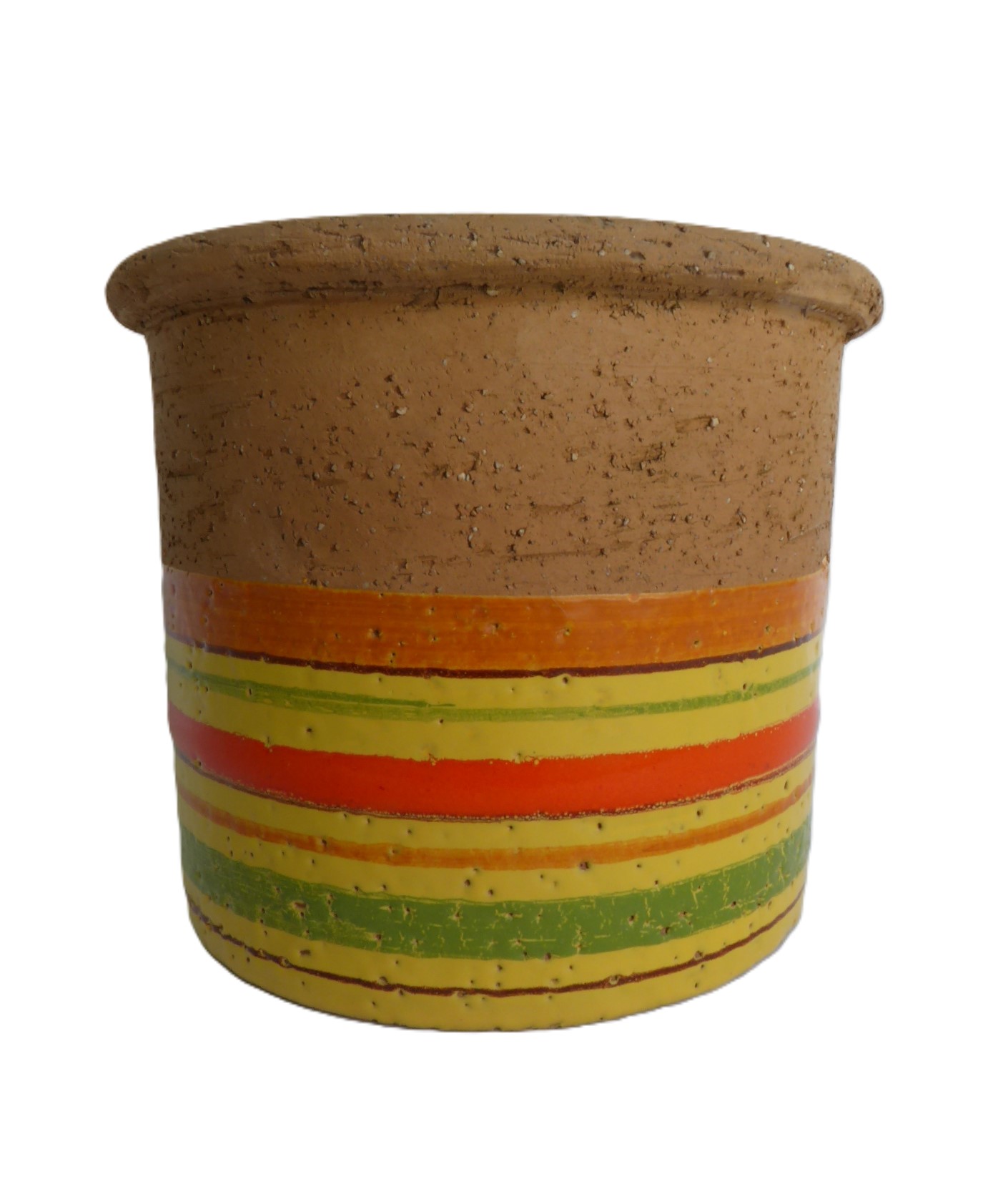 Aldo Londi Bitossi Fascie Colorate Small Vessel / Cachepot Rosenthal Netter 70s