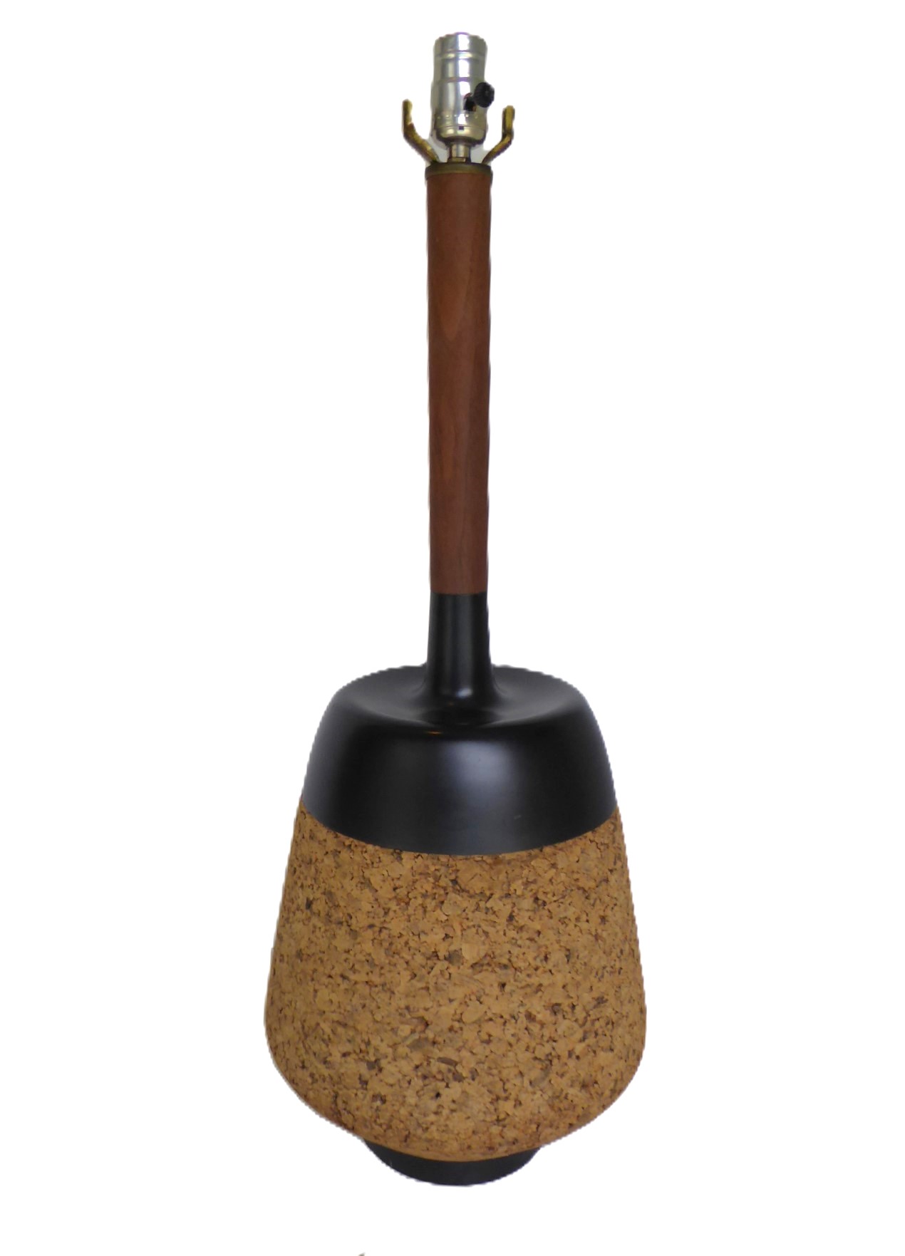 Laurel Lamp Mfg. Company Mid Century Modern Cork / Teak / Metal Table Lamp 1960s