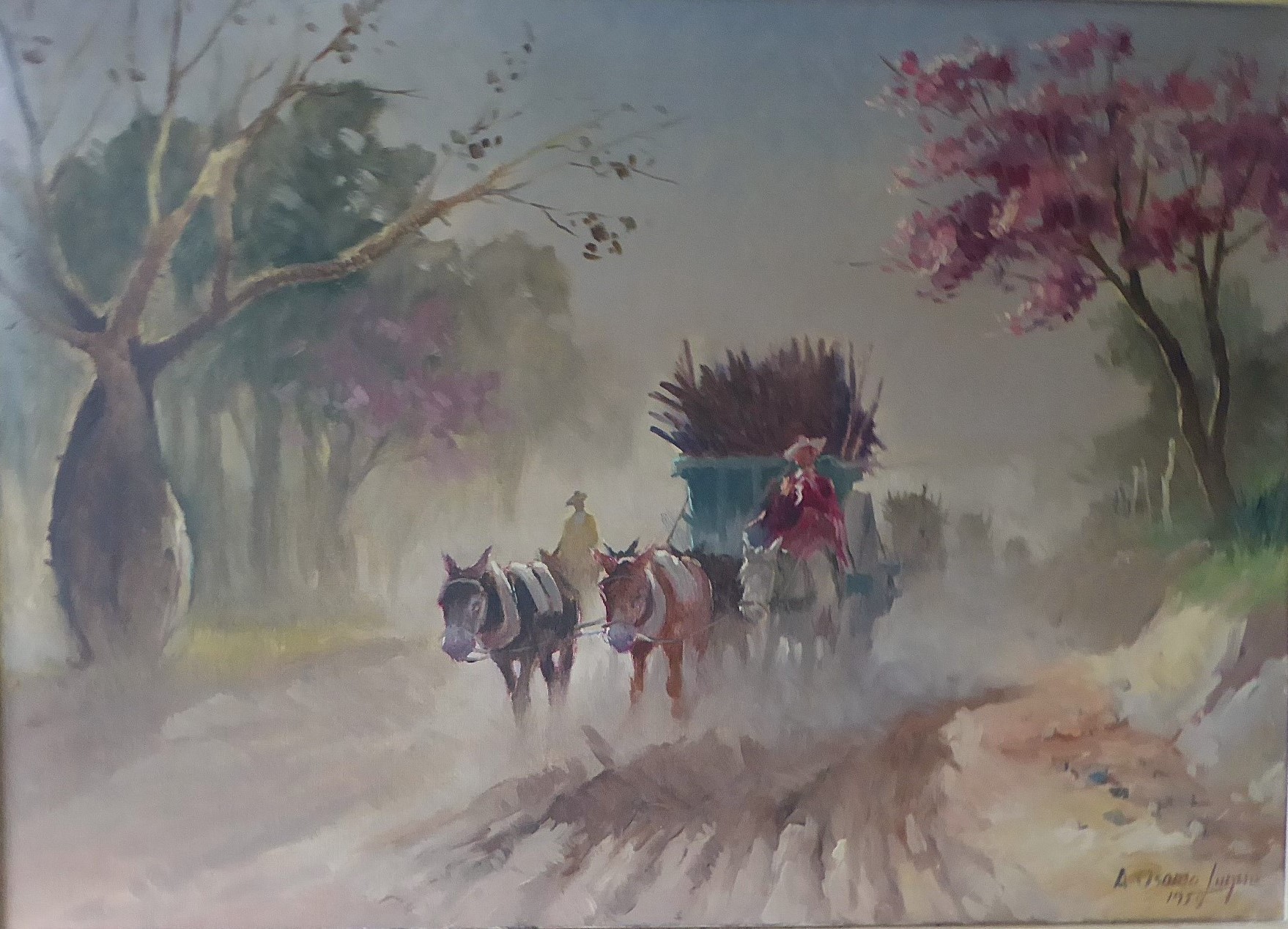 Latin American Art 1959 "PALO BORRACHO" by A. Osorio Luque O/C Painting Tucuman, Argentina