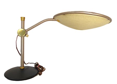Streamline Modern Dazor Lighting Floating-Arm Metal / Fiberglass Desk Lamp 1940s